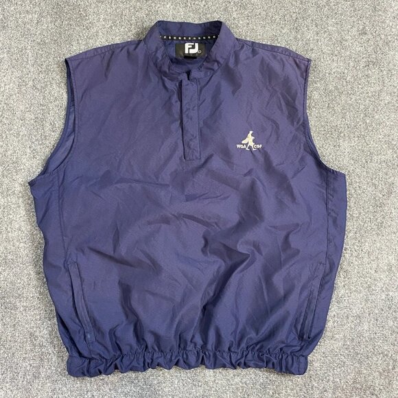 Footjoy Mens Vest L Blue Pullover Waistband Embroidered WGA CSF - Picture 1 of 9